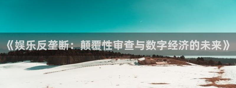 美狮贵宾会会员登录：《娱乐反垄断：颠覆性审查与数字经济的未来》