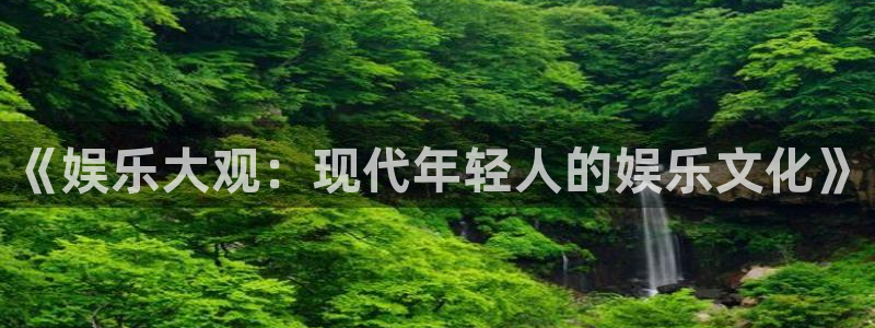 092000777美狮贵宾会：《娱乐大观：现代年轻人的娱乐文化》
